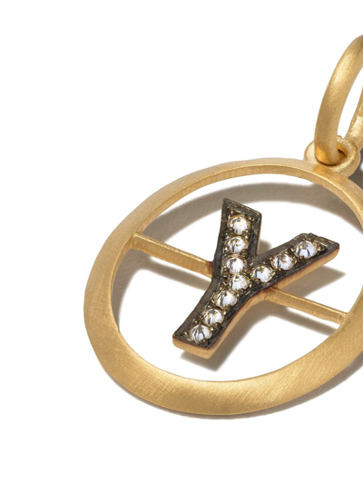 Shop Annoushka 14kt And 18kt Yellow Gold Y Diamond Initial Pendant Necklace In 18ct Yellow Gold