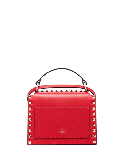 Shop Valentino Rockstud Mini Tote In Red