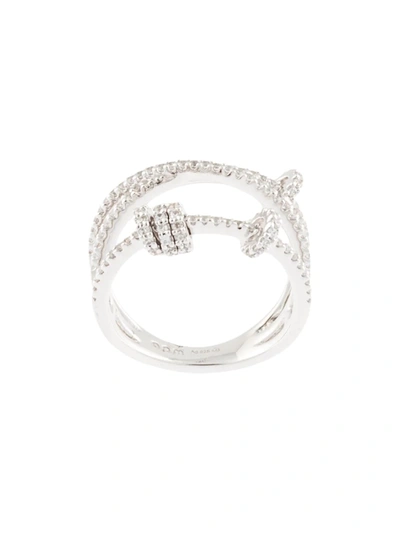 Shop Apm Monaco Piercing Triple Hoop Ring In Silver