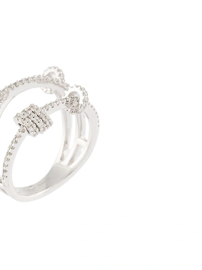 Shop Apm Monaco Piercing Triple Hoop Ring In Silver