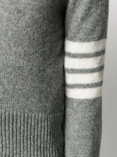 Shop Thom Browne 4-bar Crew-neck Shetland Wool Jumper In Grey