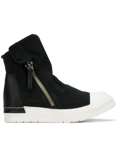 Shop Cinzia Araia Zipped Flat Sneakers In Black