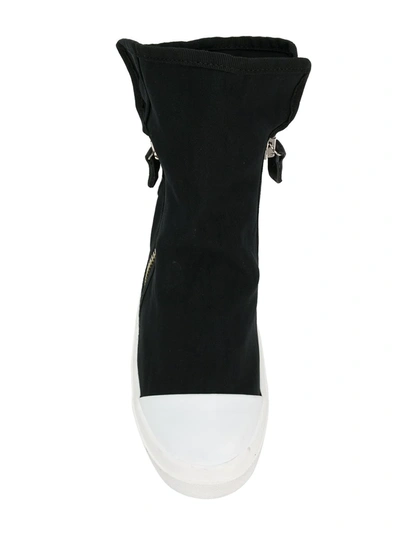 Shop Cinzia Araia Zipped Flat Sneakers In Black