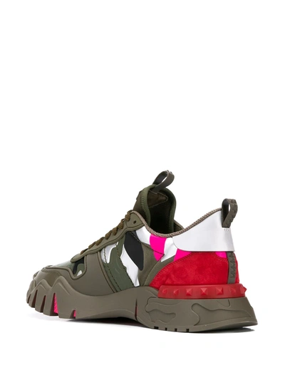 Shop Valentino Camouflage Rockrunner Plus Sneakers In Green