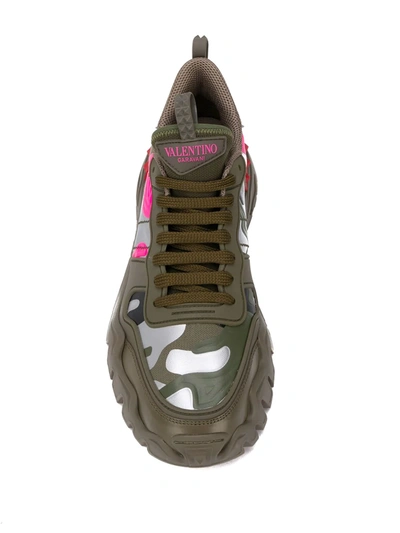 Shop Valentino Camouflage Rockrunner Plus Sneakers In Green