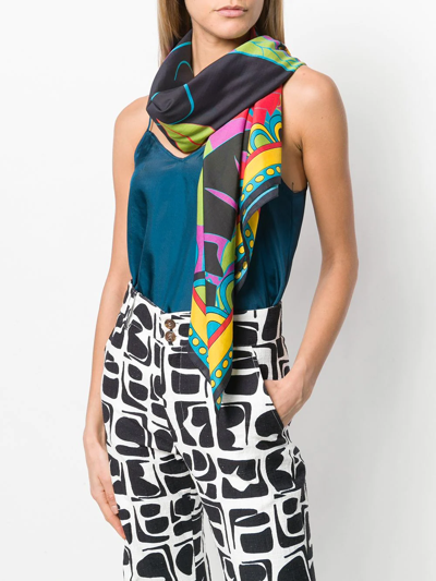 Shop La Doublej Floral Print Scarf In Black