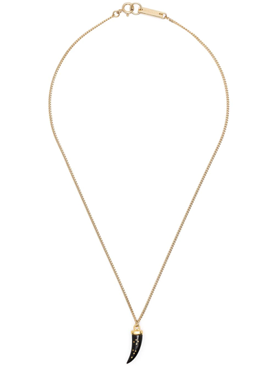 Shop Isabel Marant Horn-detail Necklace In Gold