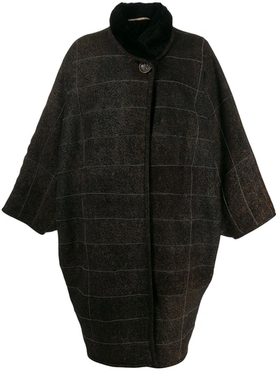 Pre-owned A.n.g.e.l.o. Vintage Cult 1980's Oversized Coat In Brown