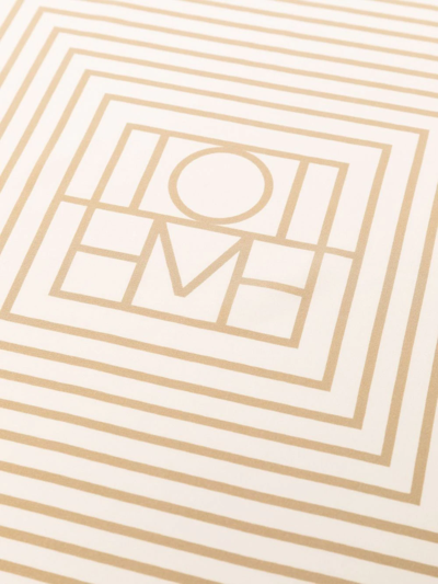 Shop Totême Striped Logo-print Scarf In Neutrals