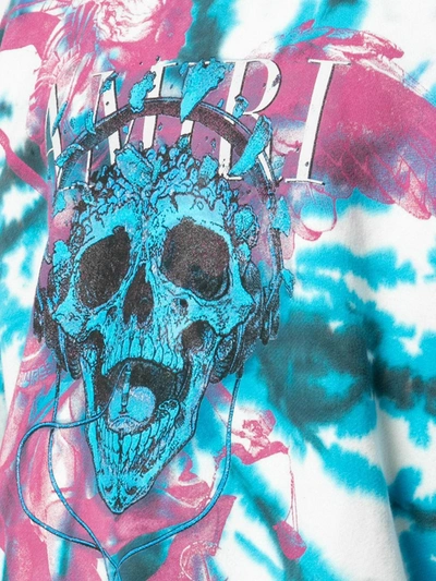 Shop Amiri Tie-dye Skull Sweatshirt In Blue