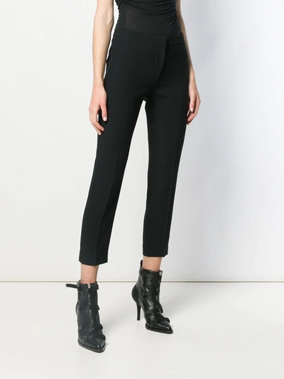Alexander Mcqueen Split-detail Tailored Trousers In Black