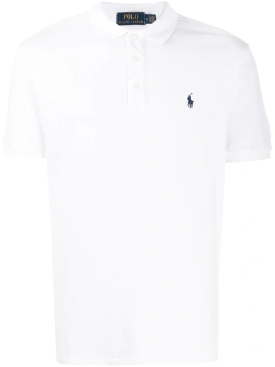 Polo Ralph Lauren Slim Fit White Polo Shirt With Classic Collar And Pony Embroidery On The Front In Cotton Piquet Man