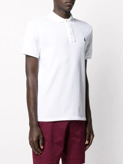 Polo Ralph Lauren Slim Fit White Polo Shirt With Classic Collar And Pony Embroidery On The Front In Cotton Piquet Man