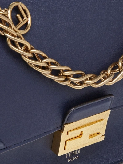 Shop Fendi Kan U Shoulder Bag In Blue