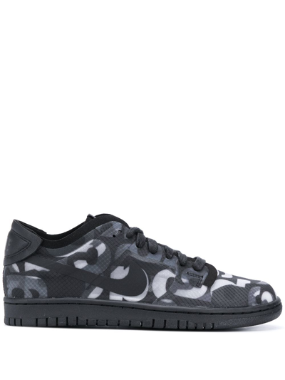 Shop Comme Des Garçons X  Dunk Monogram Sneakers In Black ,grey