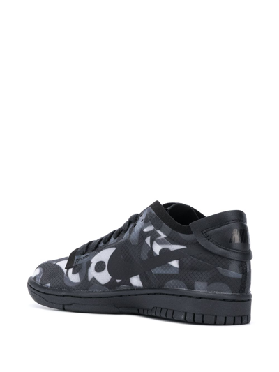 Shop Comme Des Garçons X  Dunk Monogram Sneakers In Black ,grey