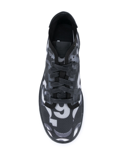 Shop Comme Des Garçons X  Dunk Monogram Sneakers In Black ,grey