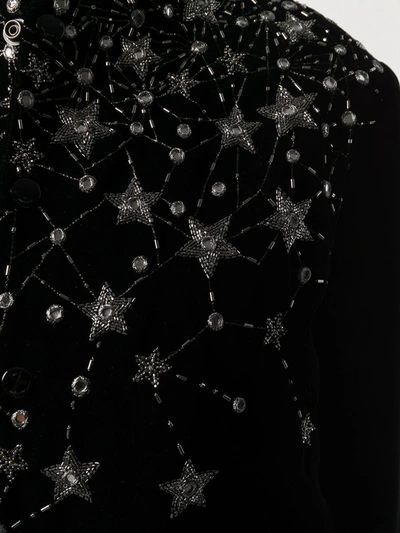 Shop Saint Laurent Crystal-embroidered Bomber Jacket In Black