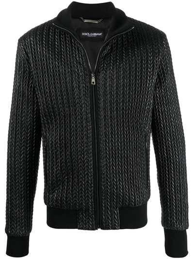 Shop Dolce & Gabbana Quilted Bomber Jacket In Black