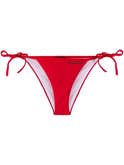 DSQUARED2 SIDE TIE BIKINI BRIEFS - 红色