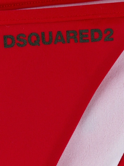 Dsquared2 Icon Logo-print Bikini Bottoms In Red