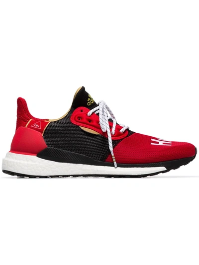 Adidas Originals Adidas Red And Black X Pharrell Williams Solar Hu Glide St Sneakers In Red
