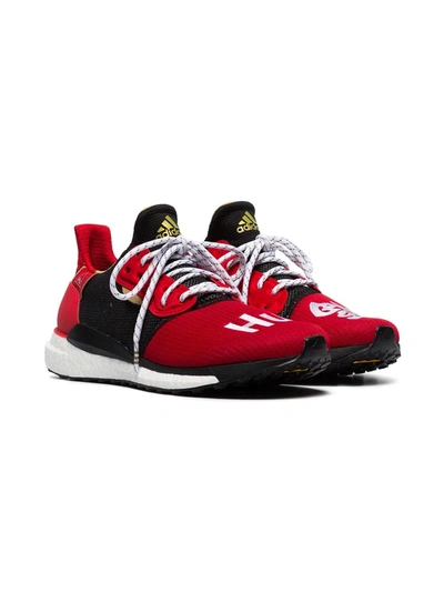 Adidas Originals Adidas Red And Black X Pharrell Williams Solar Hu Glide St Sneakers In Red