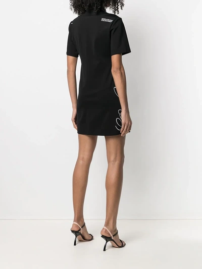 Shop Off-white Logo-print Mini Shirt Dress In Black