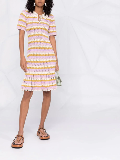 Sandro Ethel Crocheted Mini Dress In Multi Color | ModeSens