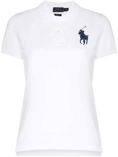 Shop Polo Ralph Lauren Polo Pony Embroidered Polo Shirt In White
