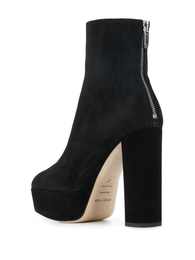 Shop Sergio Rossi Platform Ankle Boots In Black