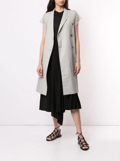 Shop Rick Owens Twill Trapeze Gilet In Grey