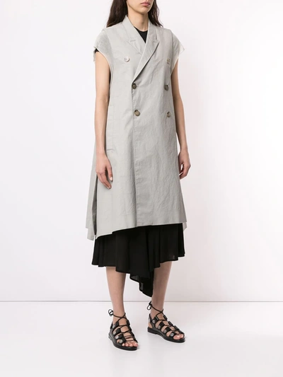 Shop Rick Owens Twill Trapeze Gilet In Grey