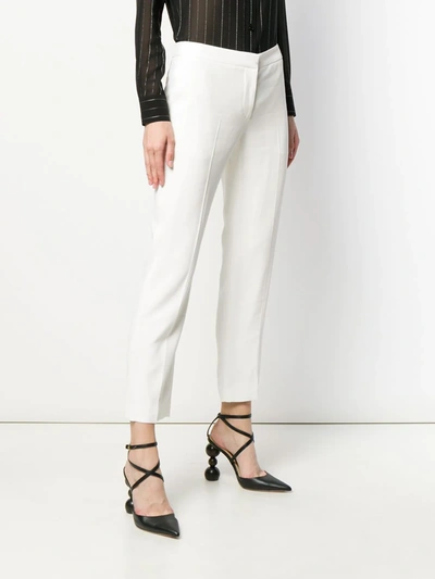 Alexander Mcqueen Leaf Crepe Cigarette Trousers In White