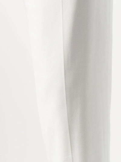 Alexander Mcqueen Leaf Crepe Cigarette Trousers In White