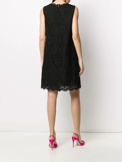 Shop Dolce & Gabbana Lace-overlay Sleeveless Minidress In Black