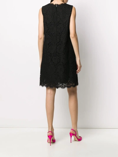 Dolce & Gabbana Lace-overlay Sleeveless Minidress In Black