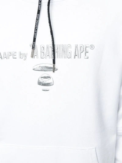 Shop Aape By A Bathing Ape Layered Logo Print Hoodie In White
