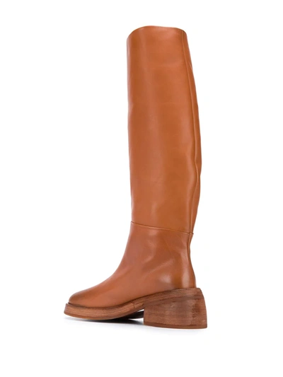 Shop Marsèll Knee-high Block Heel Boots In Brown