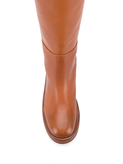 Shop Marsèll Knee-high Block Heel Boots In Brown