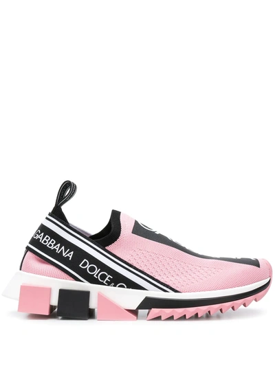 Shop Dolce & Gabbana Sorrento Slip-on Sneakers In Pink