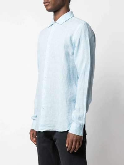 Orlebar Brown Long-sleeve Button-fastening Shirt In Blue