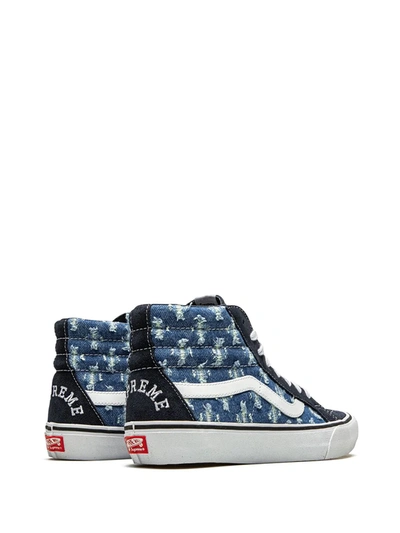 Vans X Supreme Sk8-hi "hole Punch Denim In Blue