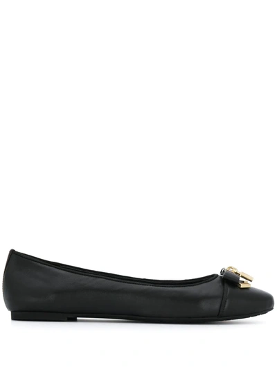 Shop Michael Kors Alice Padlock Detail Ballerina Shoes In Black