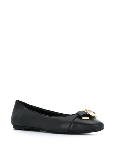 Shop Michael Kors Alice Padlock Detail Ballerina Shoes In Black