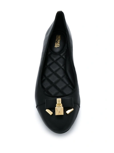 Shop Michael Kors Alice Padlock Detail Ballerina Shoes In Black