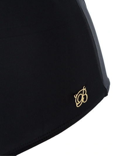 Brigitte Sheer Panel Halterneck Swimsuit In Black