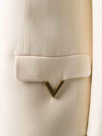 Shop Valentino V Hardware Blazer In White