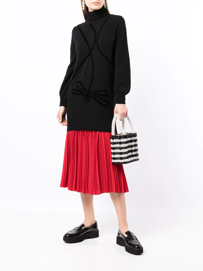 Shop Onefifteen Velvet Dragonfly-applique Knitted Jumper In Black