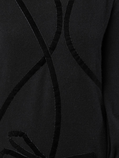 Shop Onefifteen Velvet Dragonfly-applique Knitted Jumper In Black